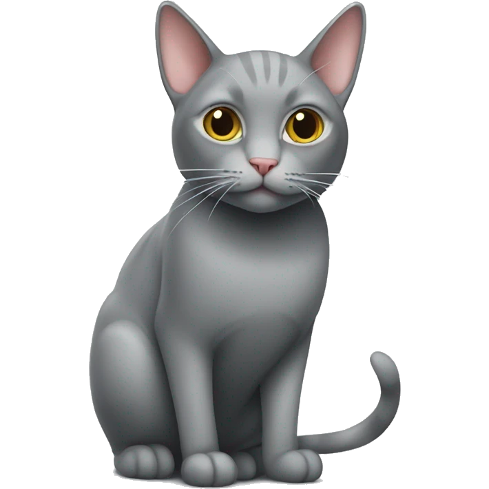 grey cat with huge mouse emoji