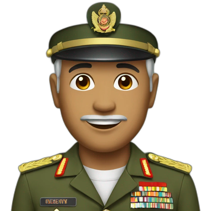 Mature man litte obess with indonesian army uniform emoji