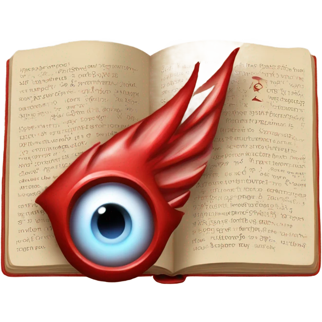 red magical book eye symbol in middle emoji