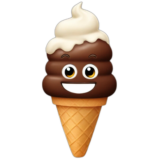 Chocolate ice cream emoji
