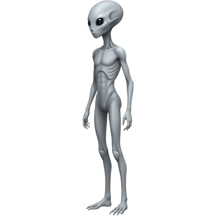 fullbody humanoid gray alien direct sideview emoji