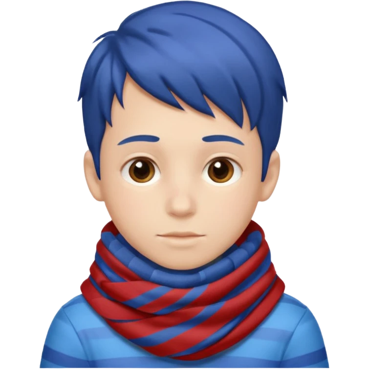 Boy with striped scarf emoji