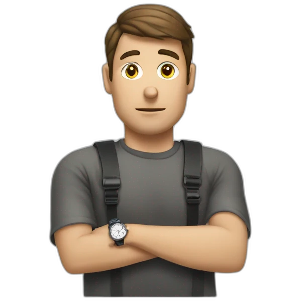 Un homme qui regarde sa montre emoji