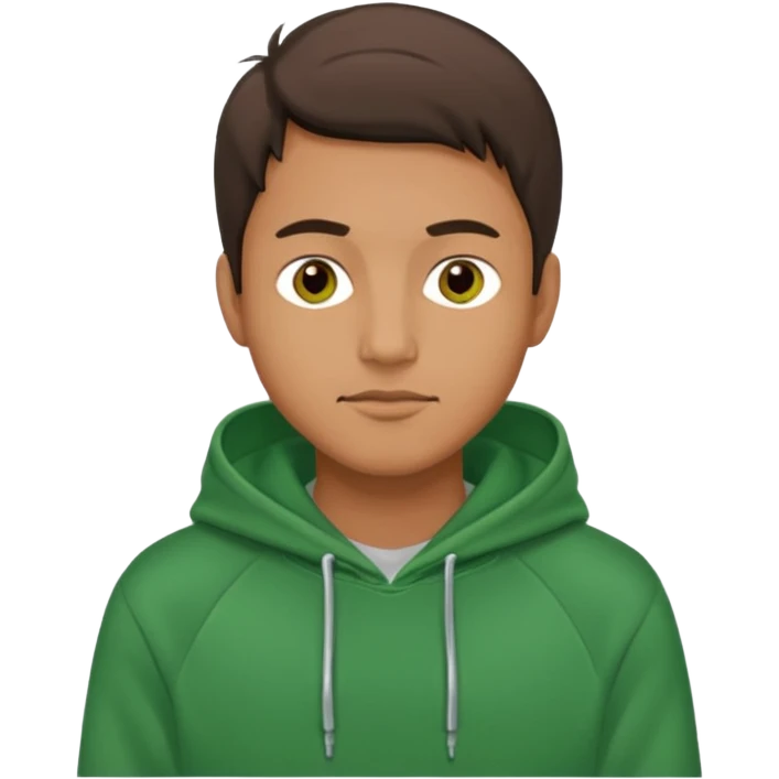 Man — green hoodie emoji