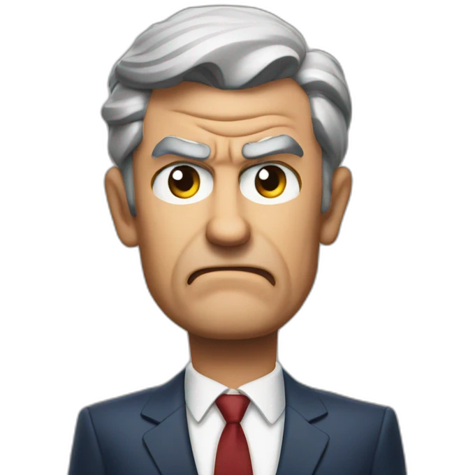 Jerome powell angry with thumbs down emoji