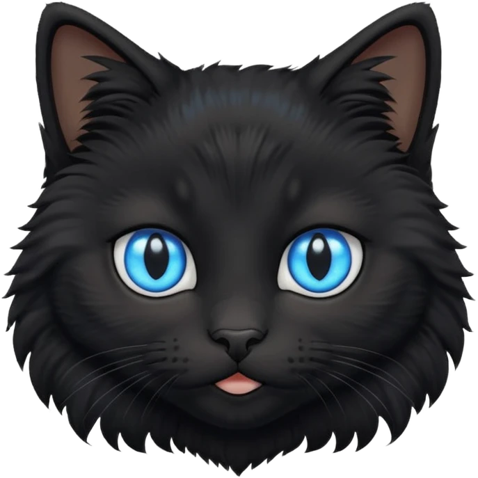 black kitty cat with blue eye emoji