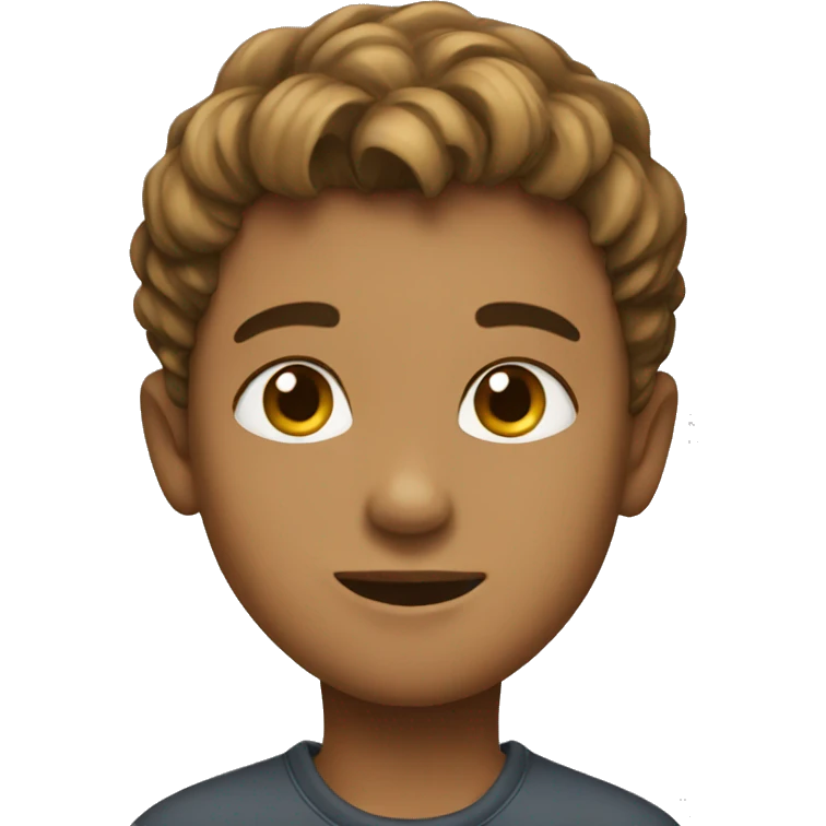 a boy with love emoji
