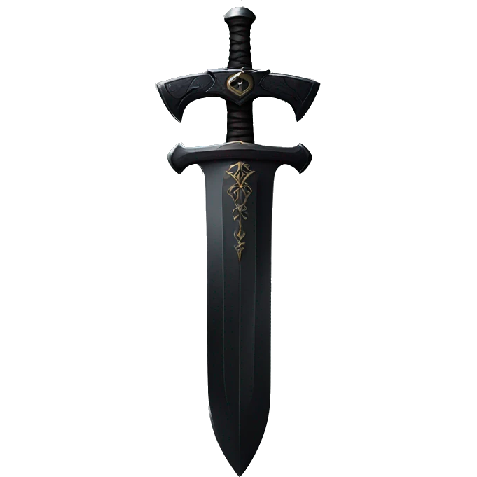 Black sword through black heart emoji