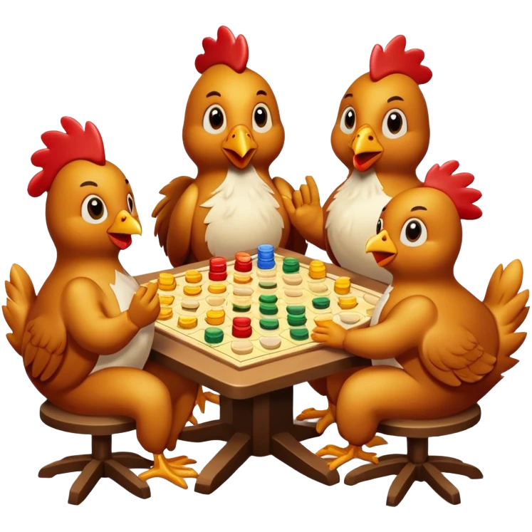 Chicken fingers playing catan emoji