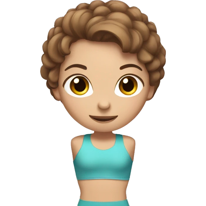 female apparatus gymnastics pose with brown hair emoji