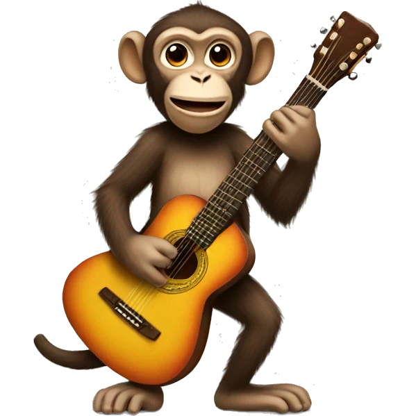 Monkey with a guitar  emoji