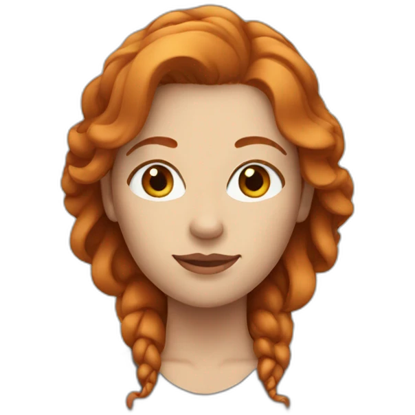 woman with ginger hair, grey eyes emoji