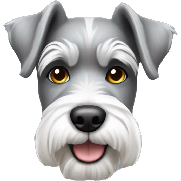 Small fury grey and white mixed schnauzer dog  emoji