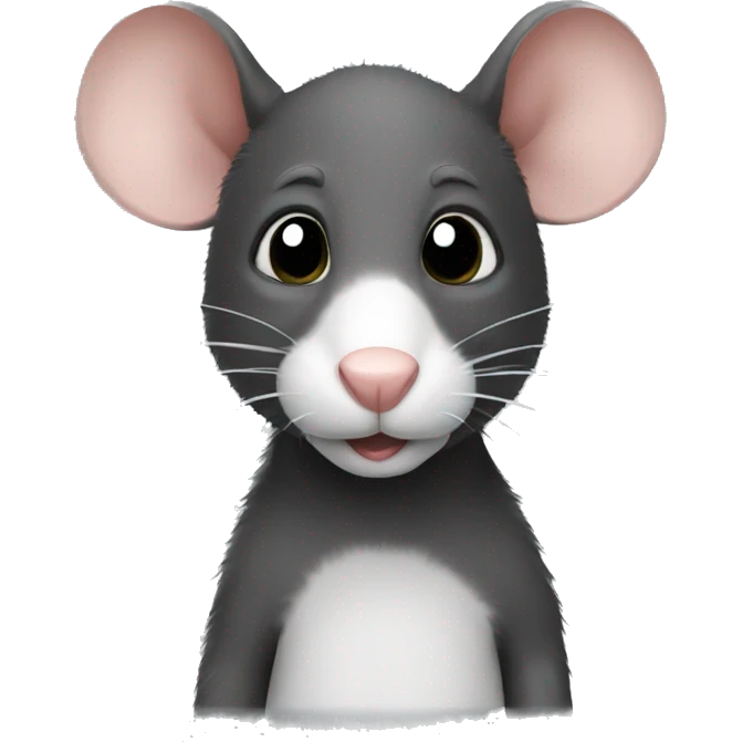 Rat with black and white fur emoji