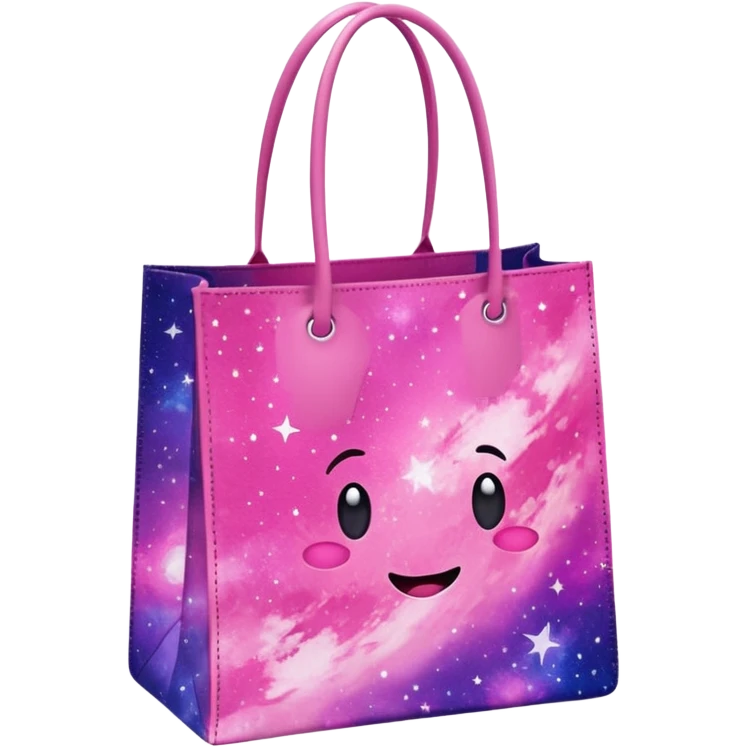 pink girly galaxy store shopping bag emoji