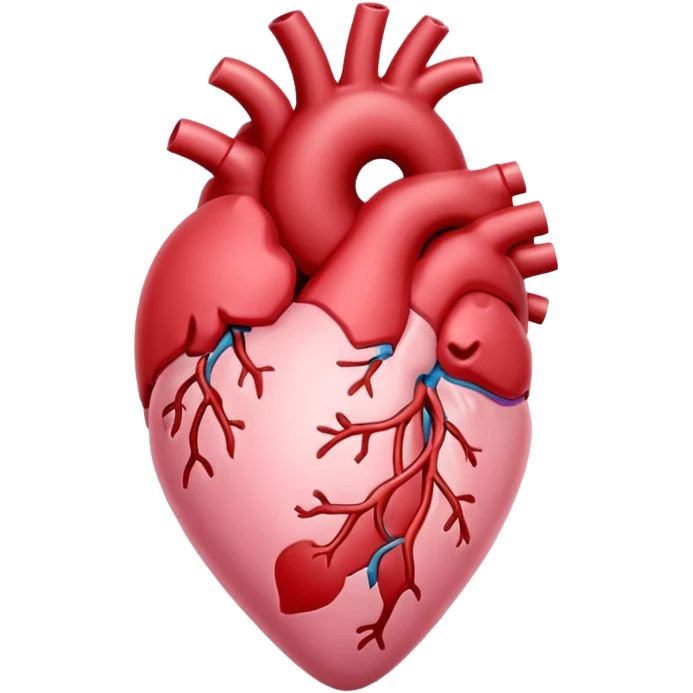 anatomical heart, soft pink, light emoji