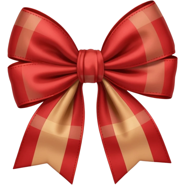Red brown checked Bow emoji