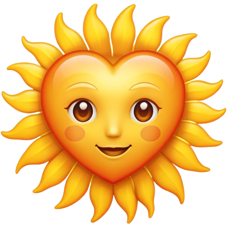 sun closeup (heart-shaped) emoji