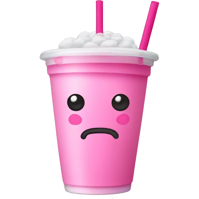 Pink boba with pink straw emoji