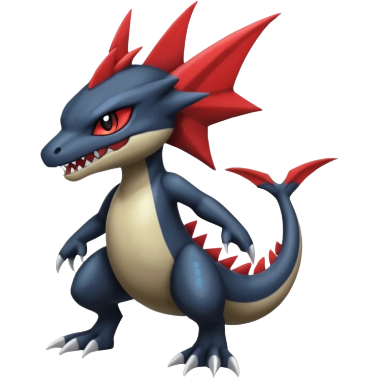 cool scaly badass punky handsome elegant tough Meloetta-Guilmon-Garchomp-Sharpedo-Darkrai-Pokémon-Fakémon-fusion-hybrid-creature emoji