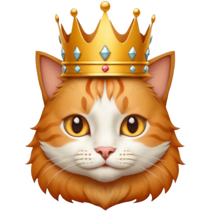 Cat wearing king hat emoji