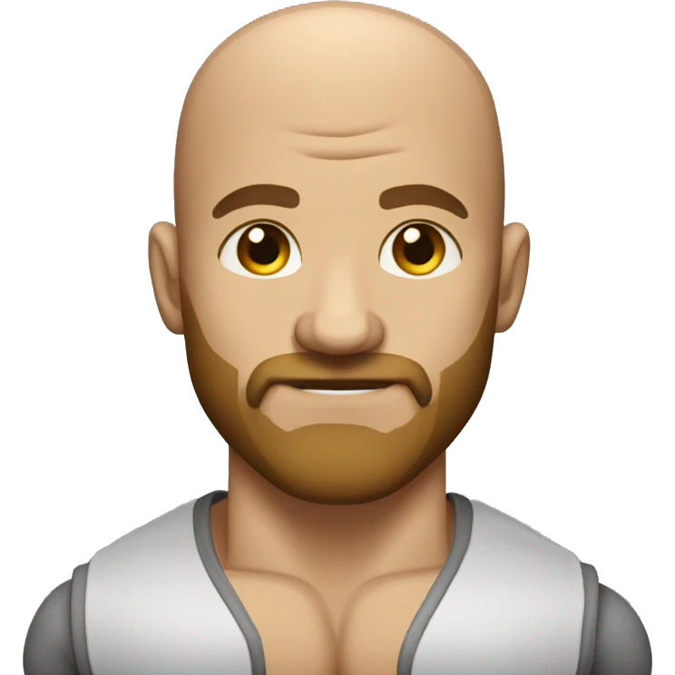 body builder bald man with beard emoji