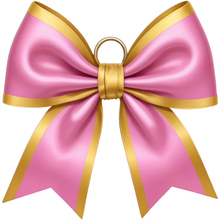Pink and gold cheer bow emoji