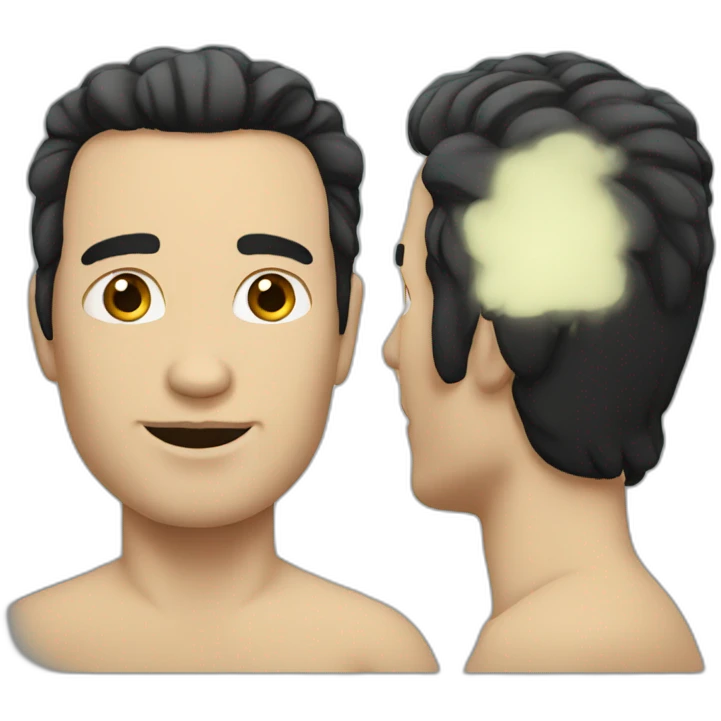 white man dark hair emoji