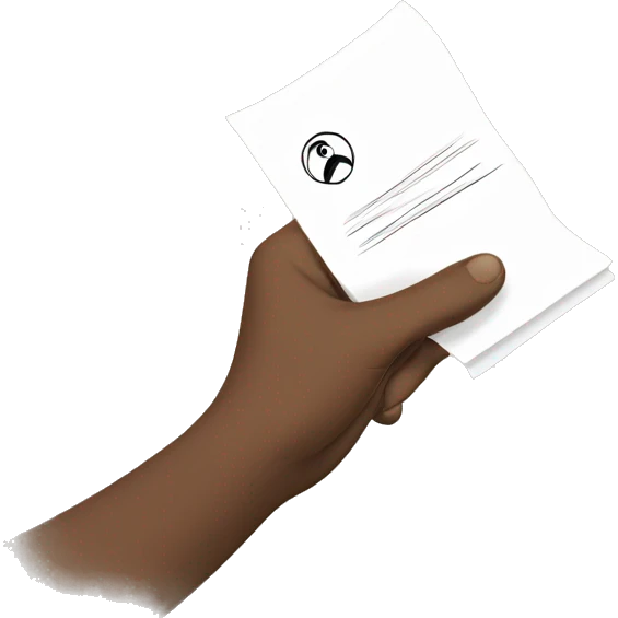 handing over a piece of paper emoji