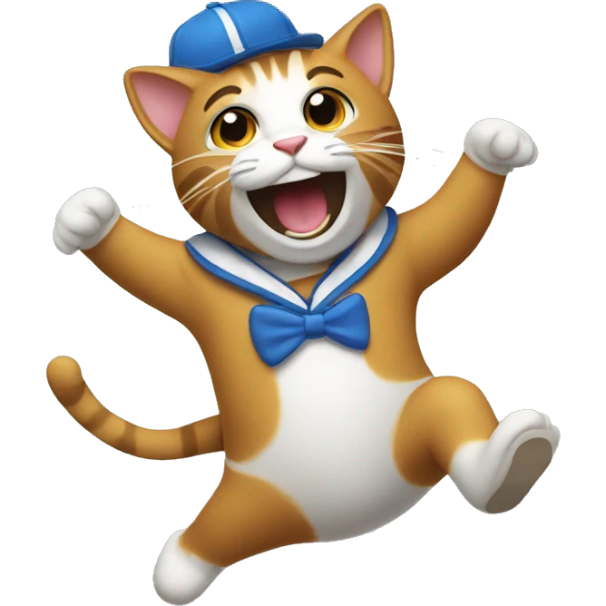 A m-am with a dancing cat emoji
