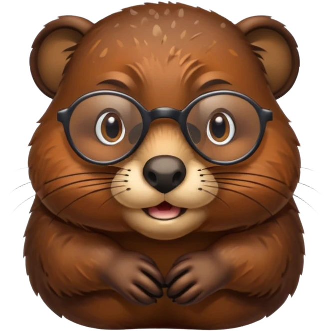 spectacled beaver with clotches emoji