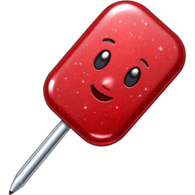 glitter red pin emoji