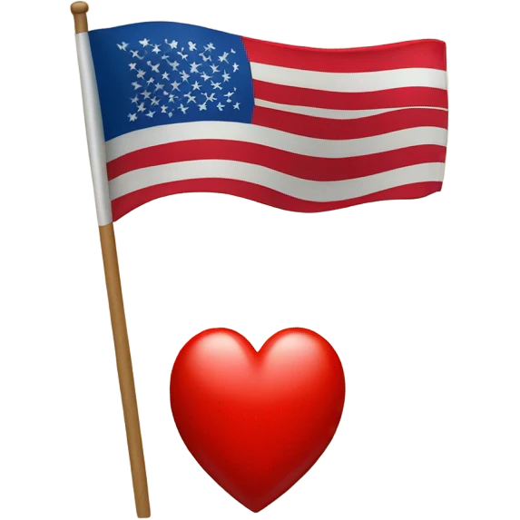 A flag but a red heart as the mat emoji