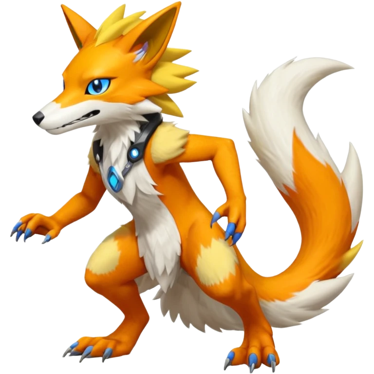 Ratchet-Lombax-Vernid-Renamon-Sergal-fusion, full body  emoji