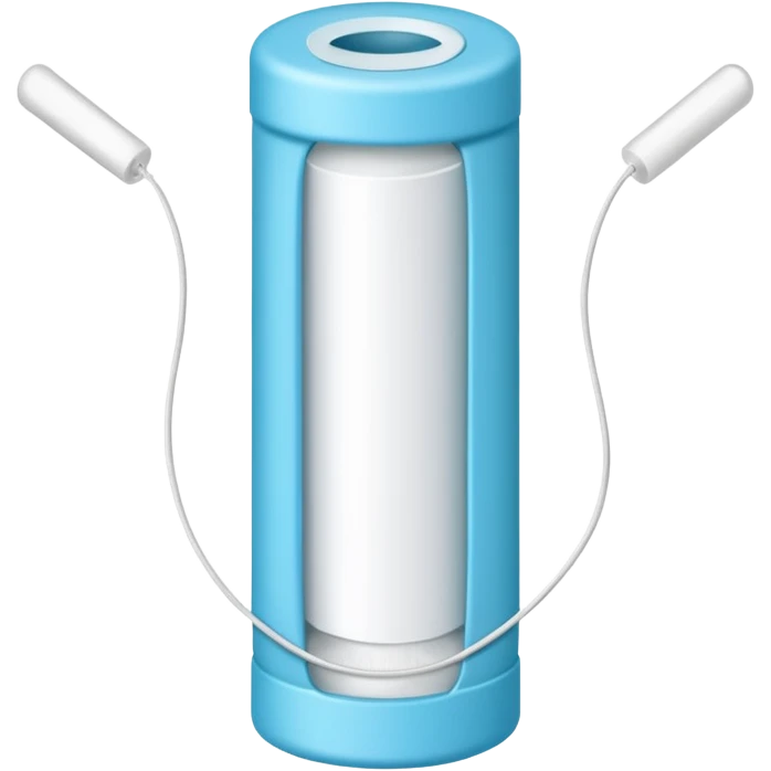 a white tampon with ridges and a string attached to the bottom emoji