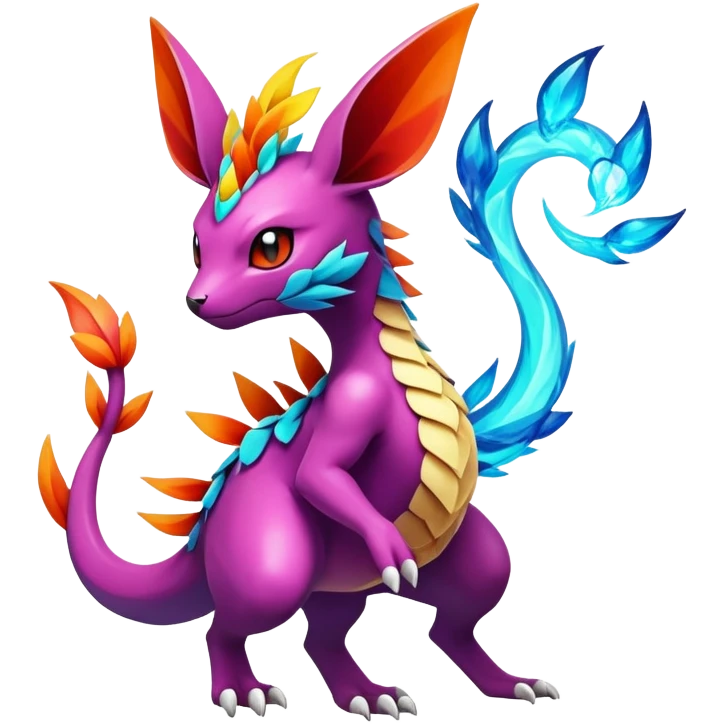 Elemental magical colorful exotic animesque Pokémon-Fakémon-animal-creature emoji