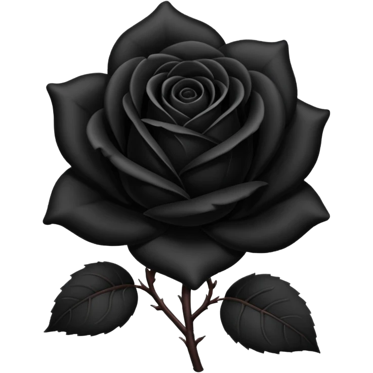 black rose, without green leaves, just flower emoji