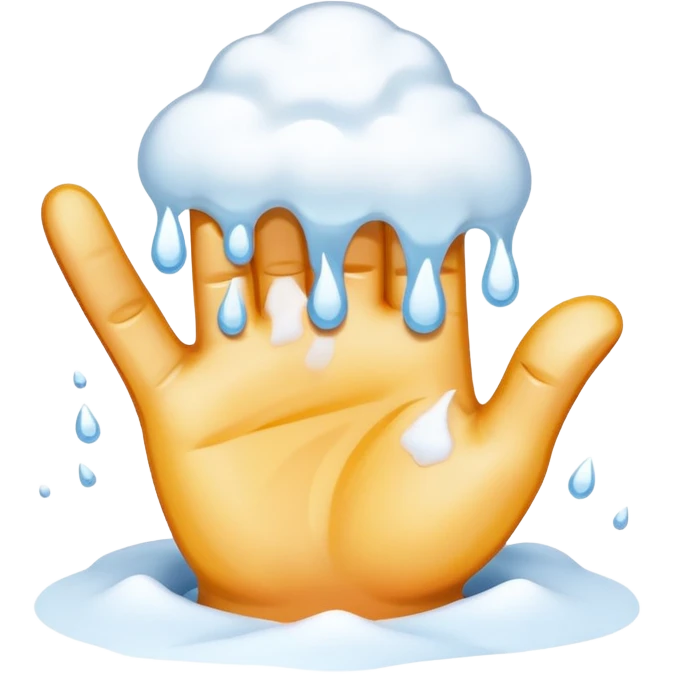 a hand sticking out from snow emoji