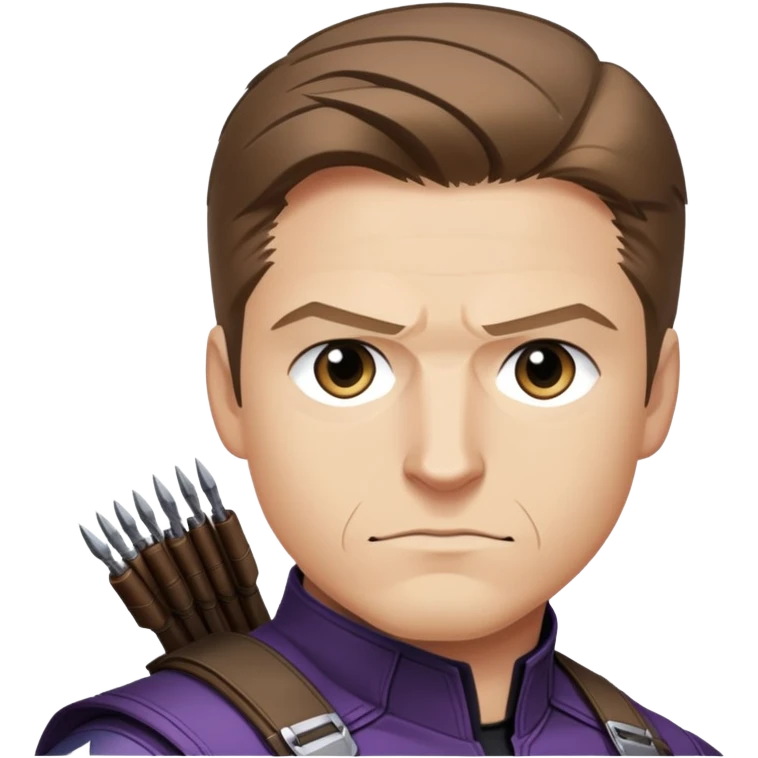 hawkeye clint barton portrait marvel, brown hair from captain america: civil war emoji