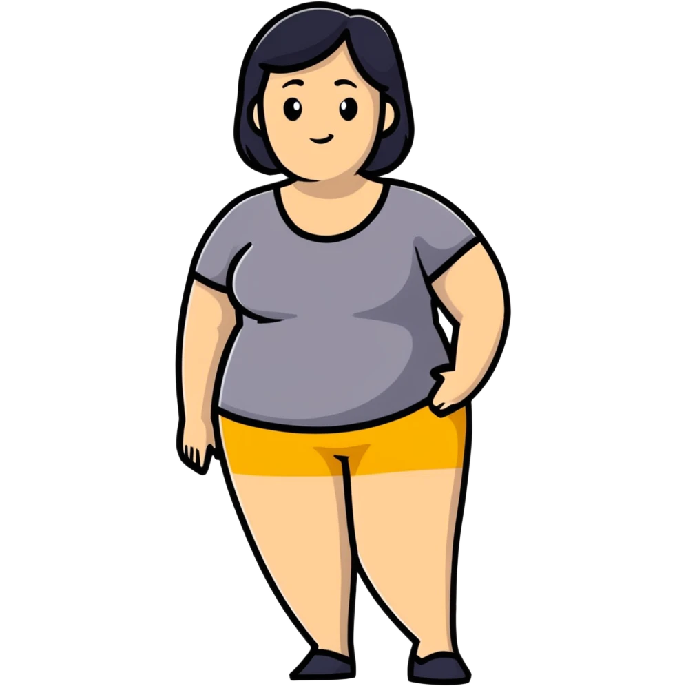woman with exaggerated proportions emoji