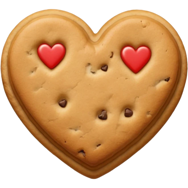 cookie heart shape woth glaze emoji