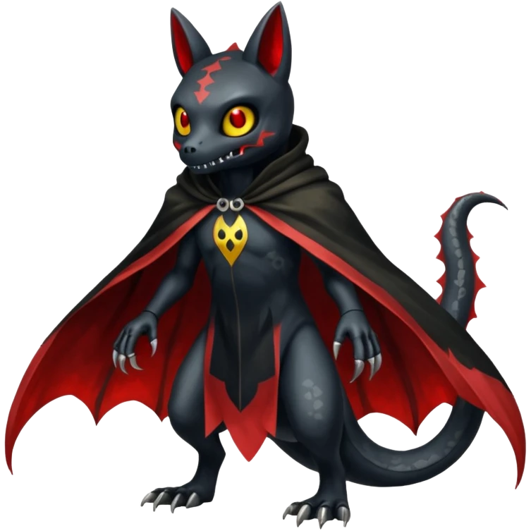 Shiny Evil Vintage Gothic Duskull-Salandit-Umbreon-Fakémon-hybrid-creature (full body)  emoji