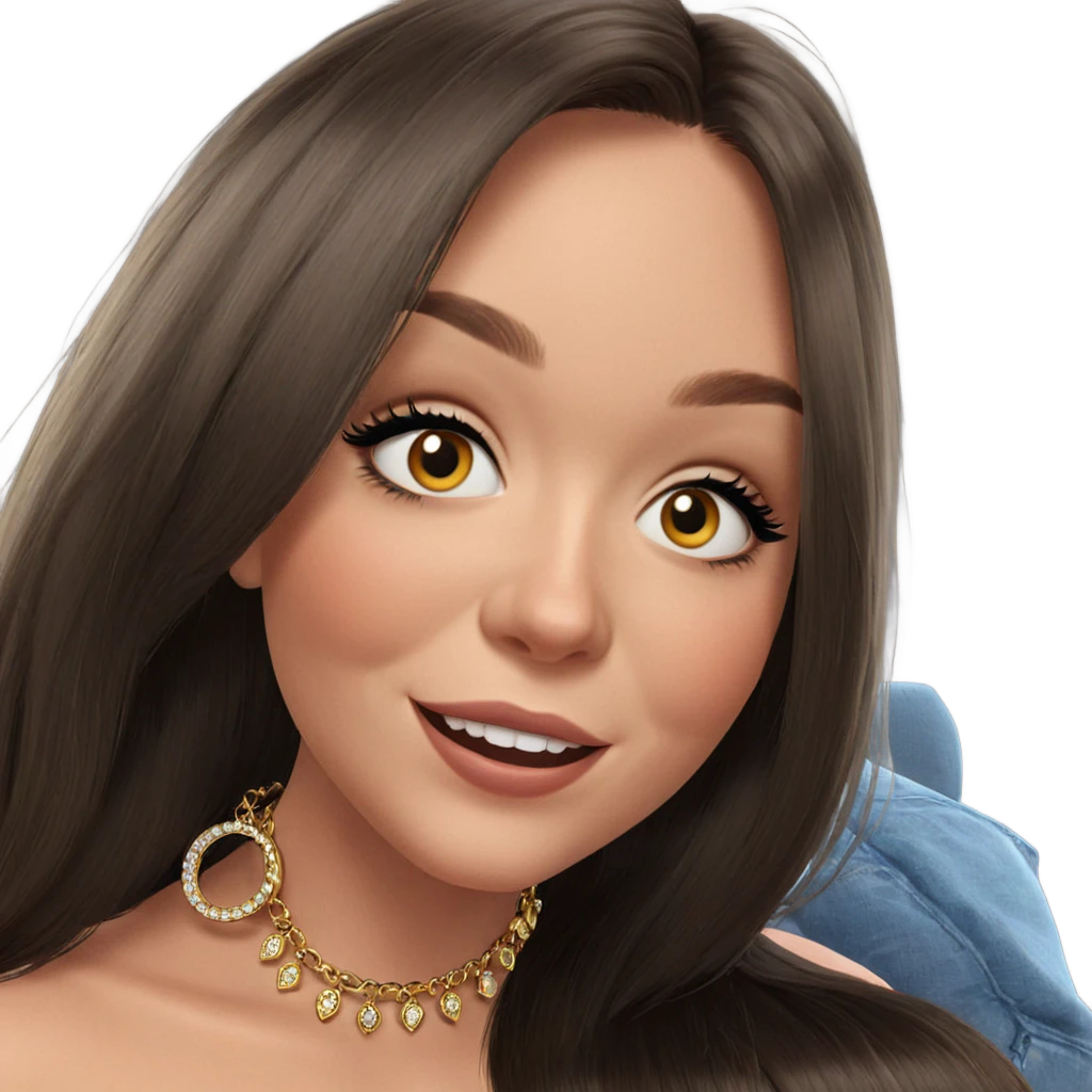 smiling girl with jewelry emoji