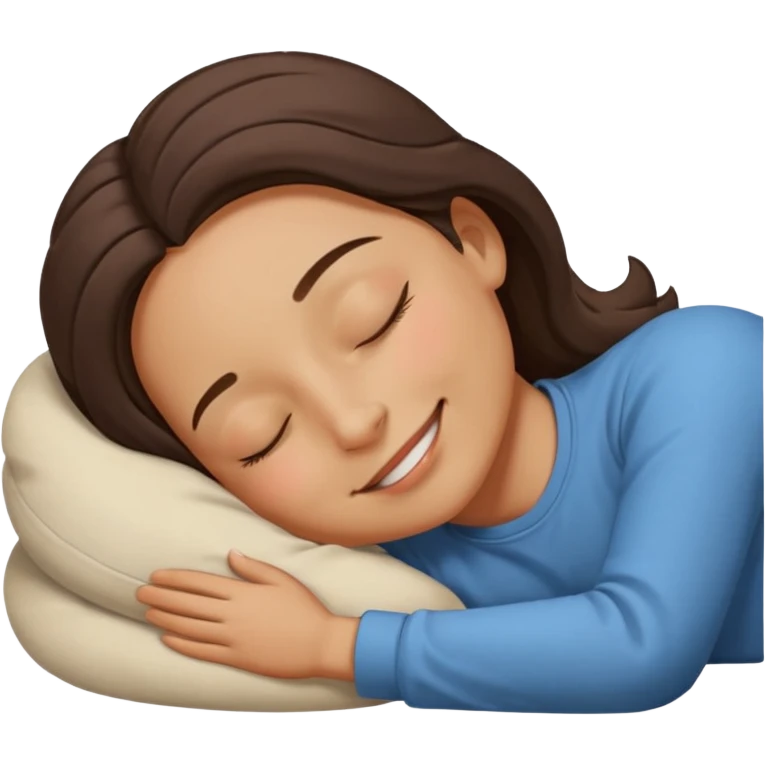 face smiling while sleeping, closed eyes, peaceful expression, classic emoji style emoji