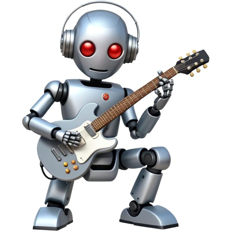 Robot playing guitar emoji