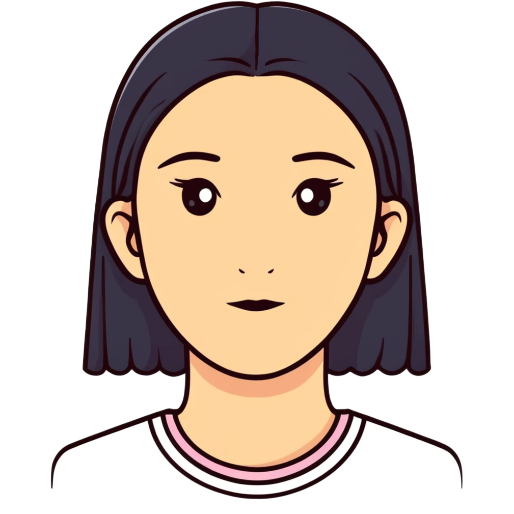 girl face without a nose emoji