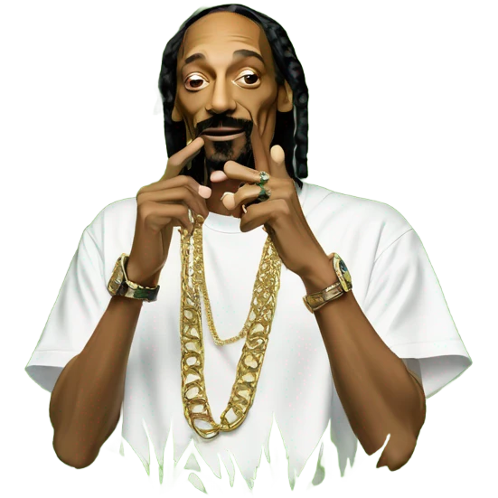 snoop dogg surrounded by marajuana leaves emoji