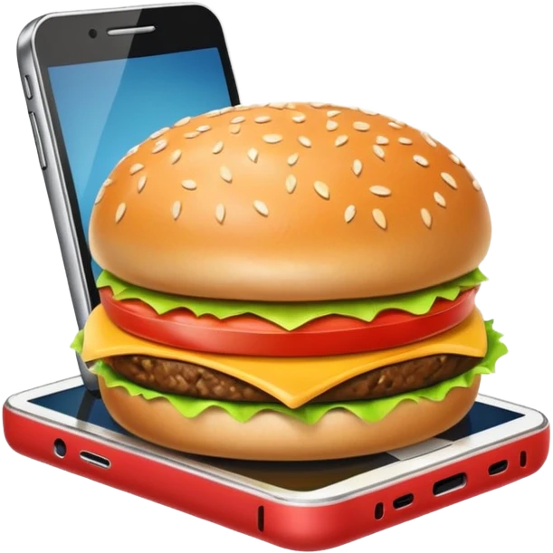 hamburguer in a phone emoji