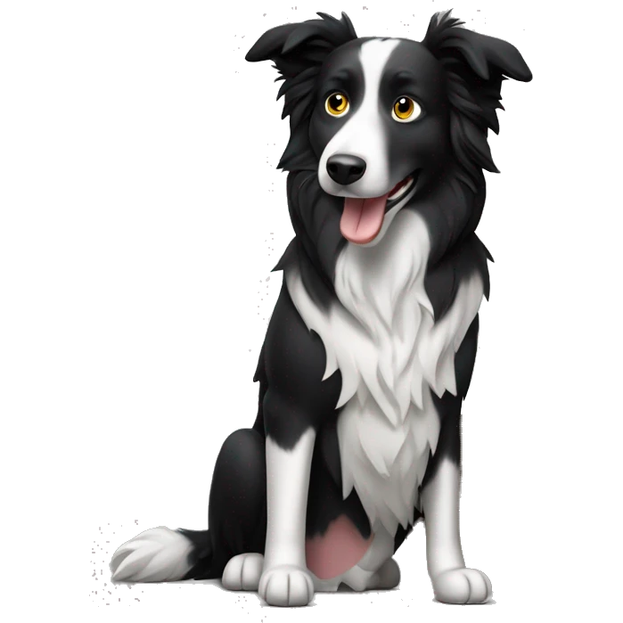 Border collie with an anvil emoji