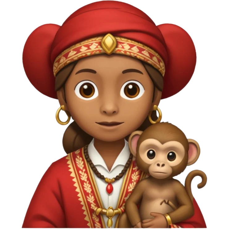  tradationals clothe  with monkey emoji